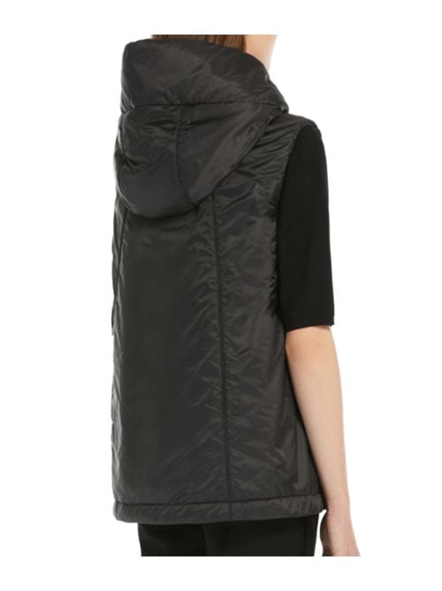 Gilet da donna, corto con cappuccio e bordo a coulisse, colore nero MAX MARA THE CUBE | 9296024406009